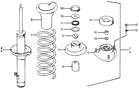 CHASSIS/FRONT SHOCK ABSORBER for 1978 Honda ACCORD HATCHBACK #1