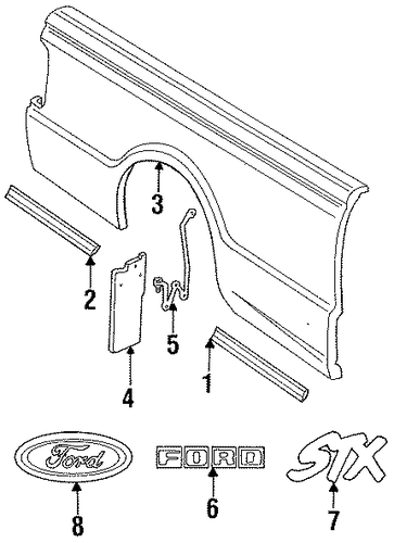 Ranger EXTERIOR TRIM - PICK UP BOX 4