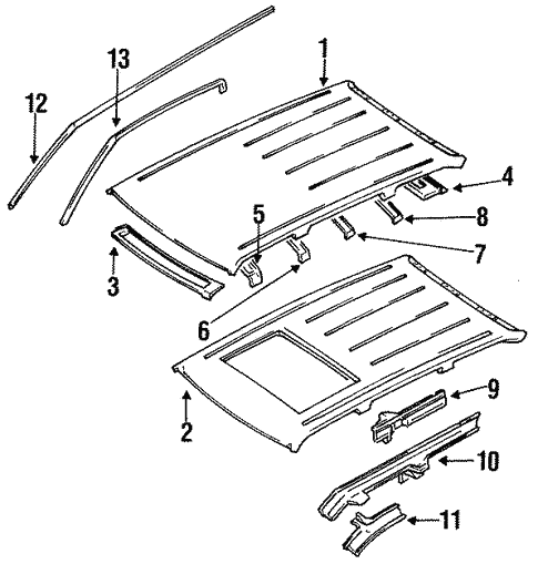 Roof & Components for 1995 Nissan Quest #0