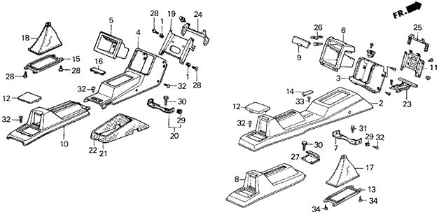 Center Console for 1987 Honda Civic #1