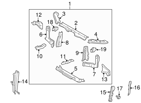 BODY/RADIATOR SUPPORT for 2002 Toyota Highlander #1