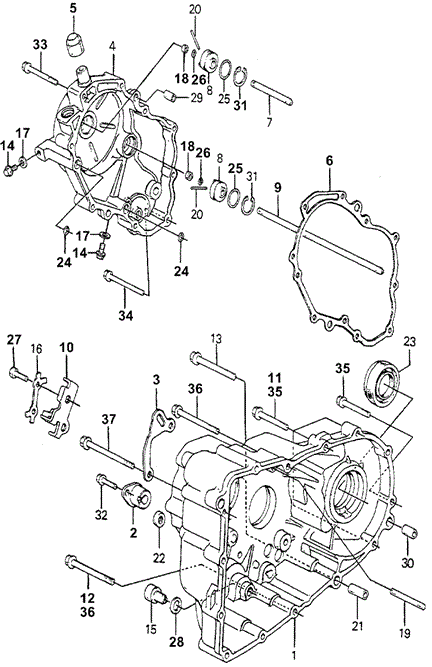TRANSMISSION - HONDAMATIC/HMT TRANSMISSION HOUSING (2) for 1981 Honda ACCORD SEDAN #1