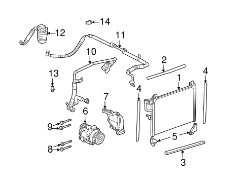 OEM CONDENSER, COMPRESSOR & LINES for 2004 Buick Rainier ... ac system diagram on 2004 rainier 
