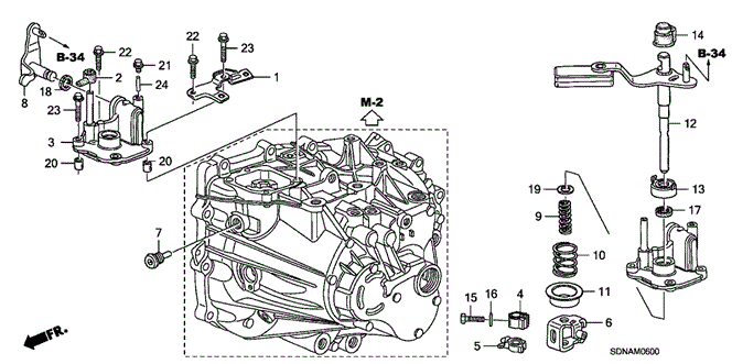 Transmission - Manual/MT Shift Arm (L4) for 2007 Honda ACCORD COUPE #1