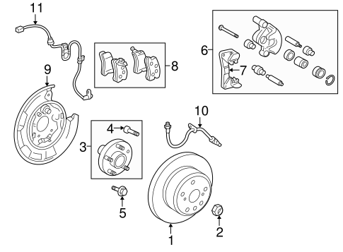 BRAKES/REAR BRAKES for 2010 Toyota Highlander #1
