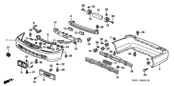 INTERIOR / BUMPER/BUMPER (2) for 2001 Honda ACCORD SEDAN #1