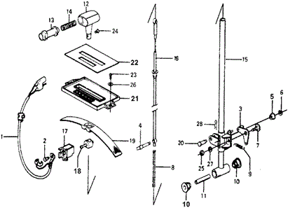 CHASSIS/HMT SELECT LEVER for 1978 Honda ACCORD HATCHBACK #1