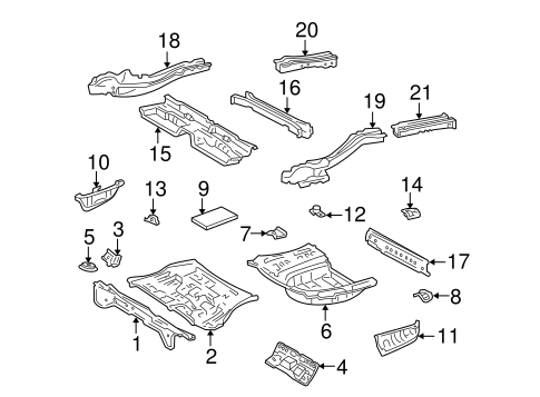 BODY/REAR FLOOR & RAILS for 2006 Toyota Solara #1