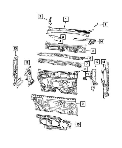 Cowl and Dash Panel for 2015 Jeep Renegade #0