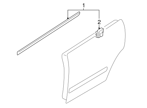 9-2X EXTERIOR TRIM - REAR DOOR