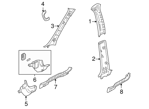 Mariner INTERIOR TRIM - PILLARS