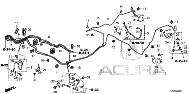Brake Lines (VSA) (2WD) for 2020 Acura TLX #0