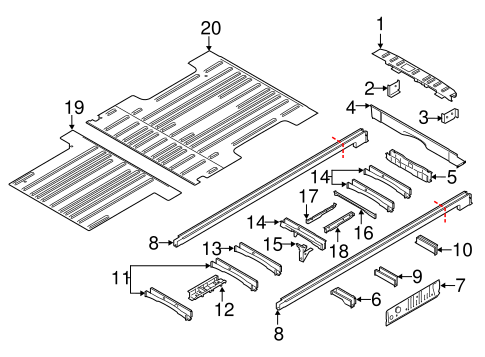 Transit-350 REAR FLOOR & RAILS 2