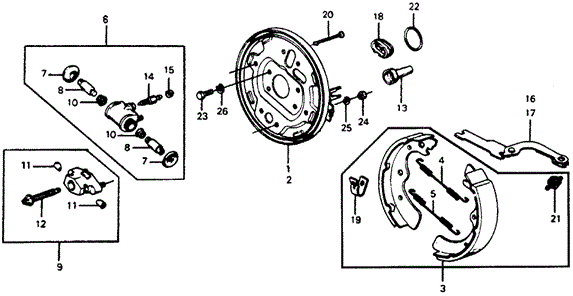 CHASSIS/REAR BRAKE SHOE for 1978 Honda ACCORD HATCHBACK #1