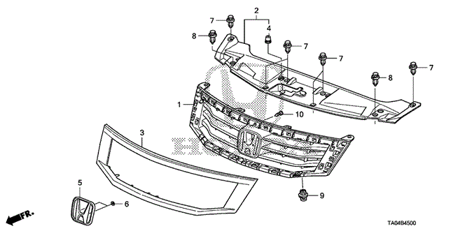 INTERIOR / BUMPER/FRONT GRILLE (1) for 2010 Honda ACCORD SEDAN #1