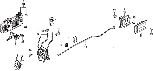 BODY / AIR CONDITIONING/FRONT DOOR LOCKS for 1991 Honda CIVIC 5-DOOR #1