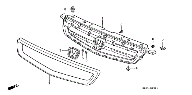 INTERIOR / BUMPER/FRONT GRILLE (2) for 2000 Honda CIVIC COUPE #1