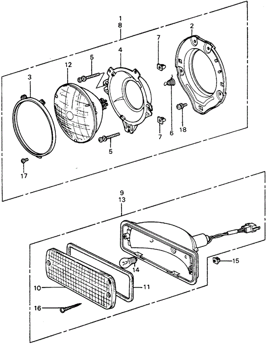 ELECTRICAL / EXHAUST / HEATER / FUEL/HEADLIGHT - FRONT COMBINATION LIGHT (1) for 1981 Honda CIVIC HATCHBACK #1