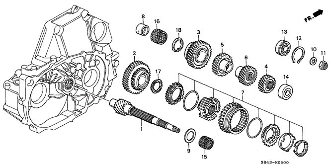 TRANSMISSION - MANUAL/MT COUNTERSHAFT for 2001 Honda ACCORD SEDAN #1