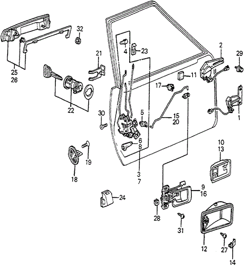 BODY / AIR CONDITIONING/FRONT DOOR LOCKS 4DR for 1983 Honda ACCORD SEDAN #1