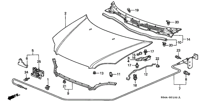 BODY / AIR CONDITIONING/HOOD for 1999 Honda CIVIC SEDAN #1