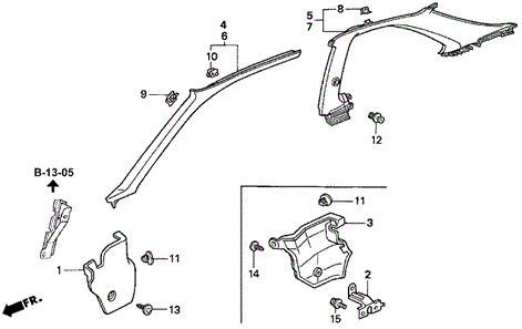 Interior/Bumper/Pillar Garnish for 2000 Honda CIVIC COUPE #1