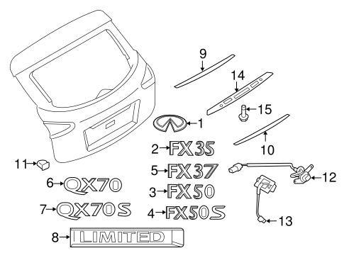 Exterior Trim - Lift Gate for 2013 Infiniti FX50 #0