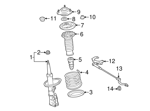 FRONT SUSPENSION/STRUTS & COMPONENTS for 2008 Toyota Matrix #1