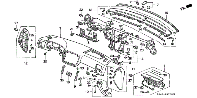 INTERIOR / BUMPER/INSTRUMENT PANEL for 1999 Honda CIVIC SEDAN #1