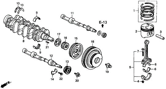 ENGINE/CRANKSHAFT - PISTON for 1993 Honda ACCORD COUPE #1
