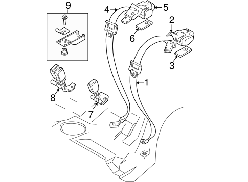 S40 REAR SEAT BELTS