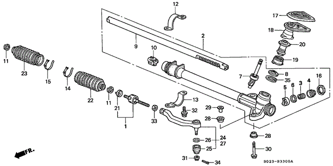 Chassis/Steering Gear Box for 1996 Honda CIVIC COUPE #1