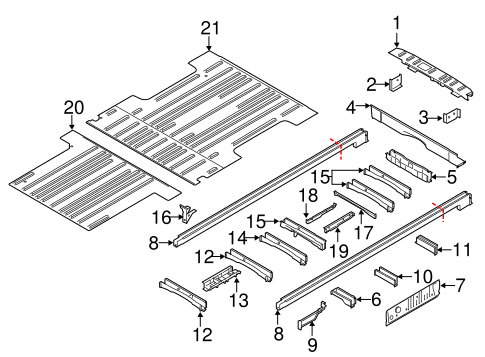 Body/Rear Floor & Rails for 2015 Ford Transit-350 HD #3