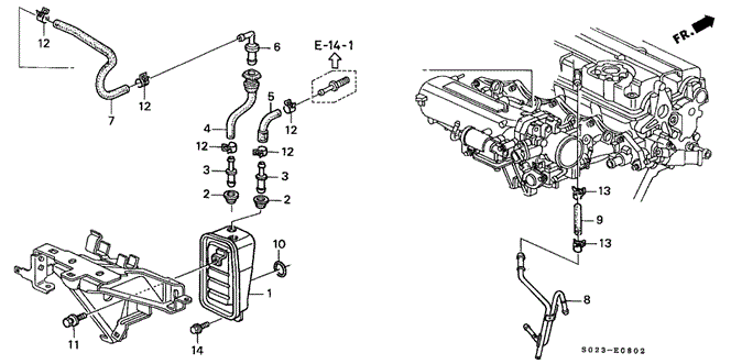 Engine/Breather Chamber (DOHC VTEC) for 2000 Honda CIVIC COUPE #1