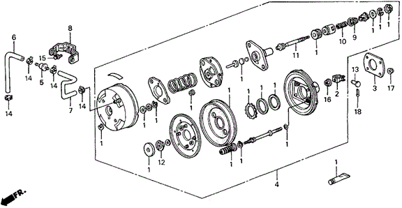 CHASSIS/MASTER POWER (9") for 1991 Honda CIVIC 5-DOOR #1