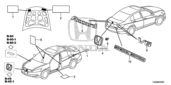 Interior/Bumper/Emblems - Caution Labels for 2009 Honda ACCORD SEDAN #1