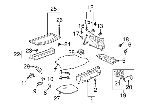 BODY/INTERIOR TRIM - REAR BODY for 2000 Toyota Celica #1