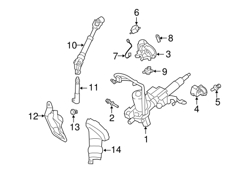 STEERING/STEERING COLUMN ASSEMBLY for 2009 Toyota Corolla #1