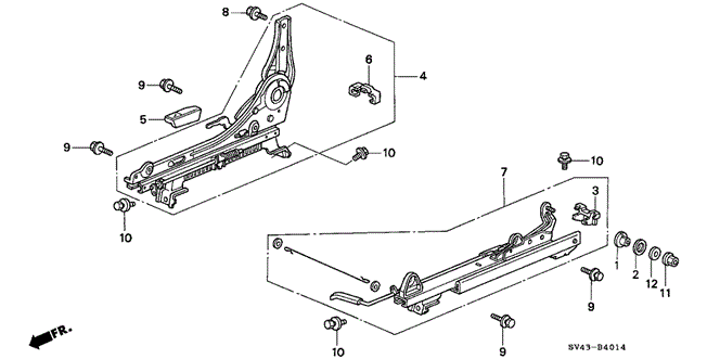 INTERIOR / BUMPER/FRONT SEAT COMPONENTS (R.) for 1995 Honda ACCORD SEDAN #1