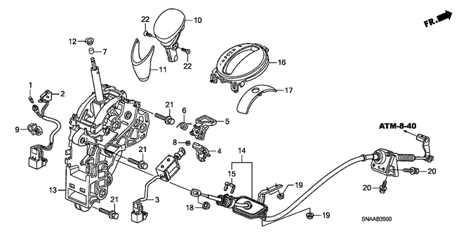 CHASSIS/SELECT LEVER for 2009 Honda CIVIC SEDAN #1