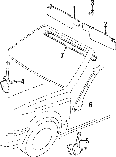 Interior Trim - Roof for 1999 Volkswagen Cabrio #0