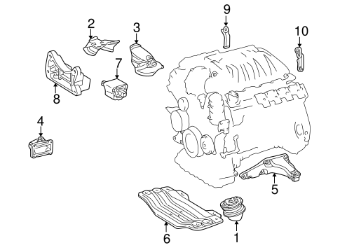 Engine & Trans Mounting for 2003 Mercedes-Benz CL 500 #0