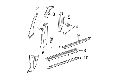 Body/Interior Trim - Pillars for 2004 Ford Freestar #1