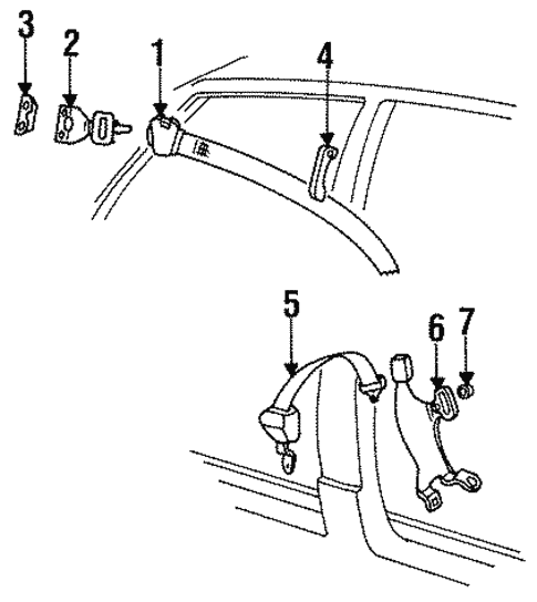 Front Seat Belts for 1993 Volkswagen Golf #0