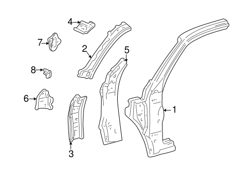 BODY/HINGE PILLAR for 2001 Toyota Tundra #2