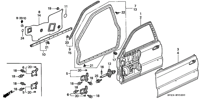 BODY / AIR CONDITIONING/DOOR PANEL for 1997 Honda ACCORD COUPE #1