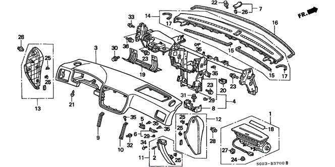 INTERIOR / BUMPER/INSTRUMENT PANEL for 2000 Honda CIVIC COUPE #1