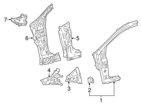 BODY/HINGE PILLAR for 2016 Toyota Prius #1