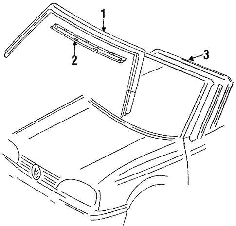Windshield Header & Components for 1999 Volkswagen Cabrio #0