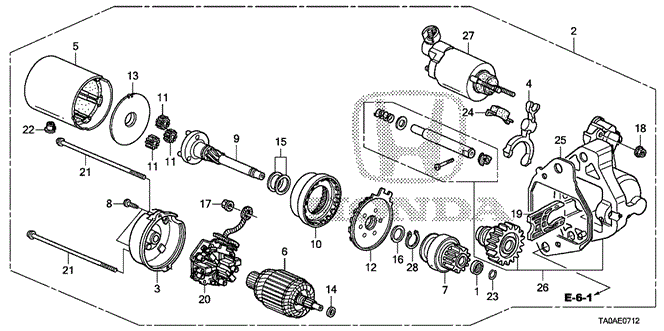 Engine/Starter Motor (Denso) (V6) for 2012 Honda ACCORD SEDAN #1